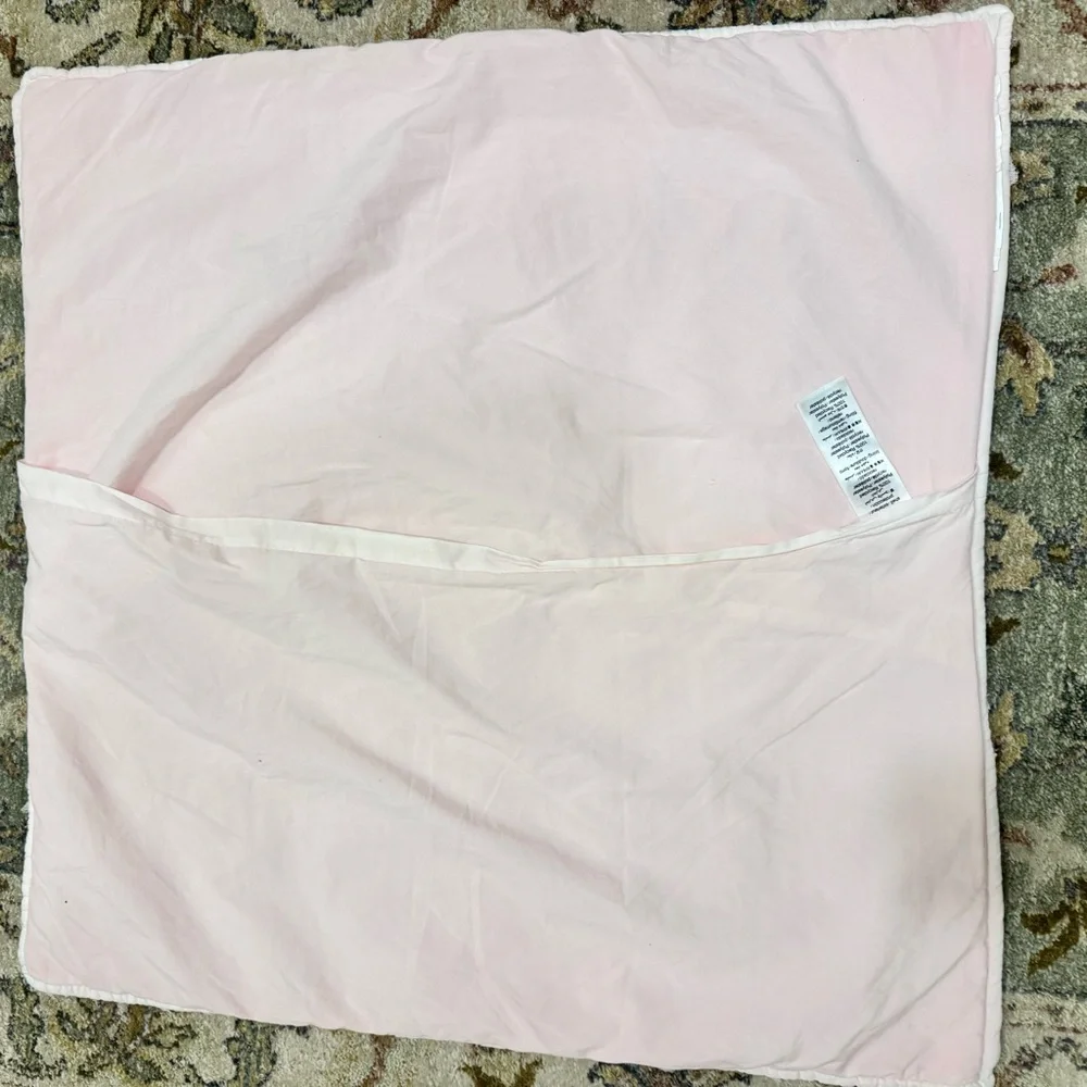 Pottery Barn Kids Wave Recycled ~Euro Pillow Cover ~Blush Pink